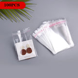 100PC/6x8-6x29cm Transparent Opp Plastic Bag Self-Adhesive Sealing Jewelry Bag