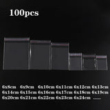 100PC/6x8-6x29cm Transparent Opp Plastic Bag Self-Adhesive Sealing Jewelry Bag