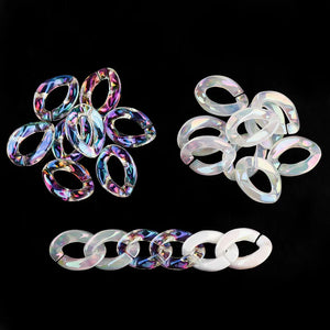 100PC Acrylic Chain Open Ring Charms Diy Buckle Acrylic Beads For Jewelry