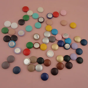 100PCS 1.5cm Faux Leather Covered Button Beads DIY Hair Accessories