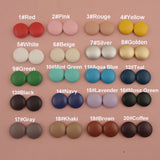 100PCS 1.5cm Faux Leather Covered Button Beads DIY Hair Accessories