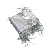 100PCS 10x12CM Jewelry Pouches Silver Foil Cloth Drawstring Velvet Gift Bag