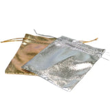 100PCS 10x12CM Jewelry Pouches Silver Foil Cloth Drawstring Velvet Gift Bag