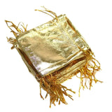 100PCS 10x12CM Jewelry Pouches Silver Foil Cloth Drawstring Velvet Gift Bag