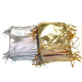 100PCS 10x12CM Jewelry Pouches Silver Foil Cloth Drawstring Velvet Gift Bag