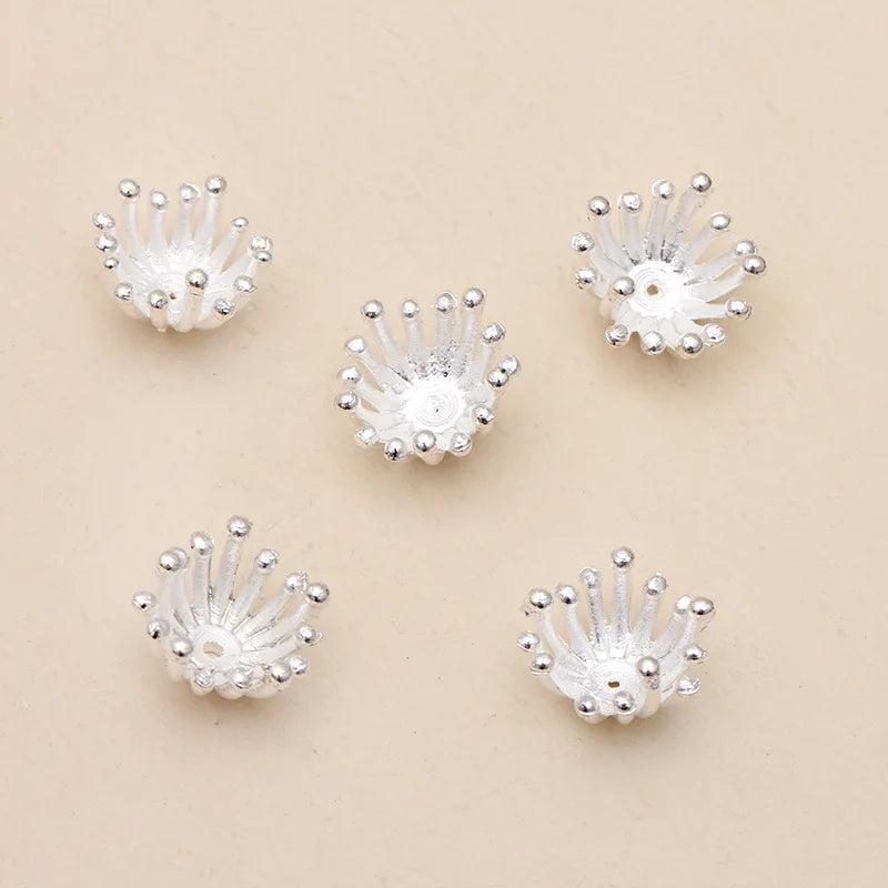 100PCS 11mm Metal Alloy Flowers Bead Caps for Jewelry Making