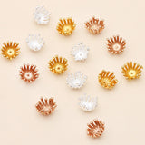 100PCS 11mm Metal Alloy Flowers Bead Caps for Jewelry Making