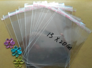 100PCS 13*20cm Clear Resealable Cellophane/BOPP/Poly Bags