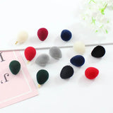 100PCS 13X16MM Acrylic Water Drop Half Hole Flocked Velvet Drop Beads