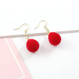 100PCS 13X16MM Acrylic Water Drop Half Hole Flocked Velvet Drop Beads