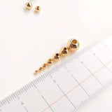 100PCS 14k Filled Brass Ball Bracelet Round Beads for DIY Jewelry Making