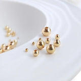 100PCS 14k Filled Brass Ball Bracelet Round Beads for DIY Jewelry Making