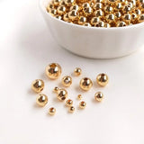 100PCS 14k Filled Brass Ball Bracelet Round Beads for DIY Jewelry Making