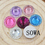 100PCS 15mm Round Resin Rhinestones Flatback Beads
