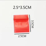 100PCS 2.5x3.5CM Zip Lock Bags Red Poly Bag Reclosable Plastic Small Baggies