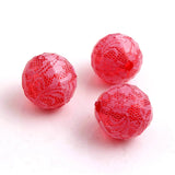 100PCS 20MM Red Acrylic Lace Beads