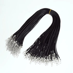 100PCS 2MM Wax Cord Necklace Lobster Clasp Jewelry Charms