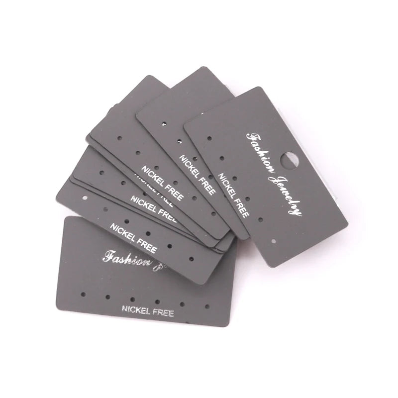 100PCS Gray Plastic Jewelry Display Earring Cards