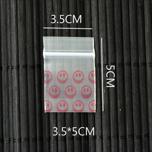 100PCS 3.5x5CM Zip Lock Bags Clear Poly Bag Reclosable Plastic Small