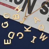 100PCS 304 Stainless Steel Letter Charms A~Z 11x6~12x0.8mm Hole: 1mm