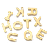 100PCS 304 Stainless Steel Letter Charms A~Z 11x6~12x0.8mm Hole: 1mm