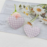 100PCS 35*30MM Heart Patches Appliques Checkered for DIY Clothes Hat Shoes