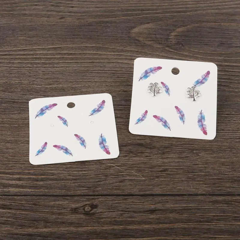 100PCS 5x5cm Earring Hang Tag Card Jewelry Display Packing Card