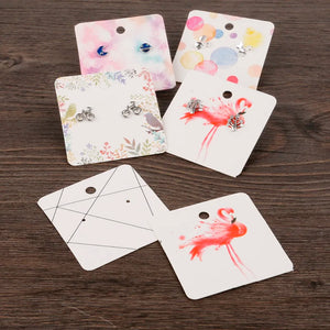 100PCS 5x5cm Earring Hang Tag Card Jewelry Display Packing Card