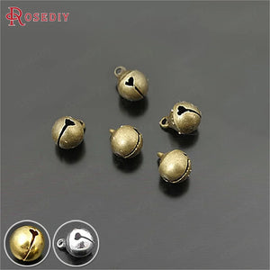 100PCS Antique Bronze Bell Charms DIY Jewelry Findings Accessories