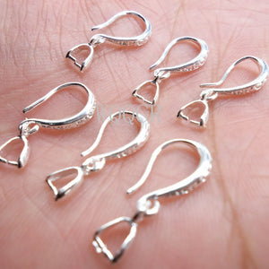 100PCS 925 Silver Matte Ear Hook Earrings Blank Base DIY Jewelry Making