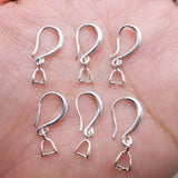 100PCS 925 Silver Matte Ear Hook Earrings Blank Base DIY Jewelry Making