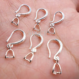100PCS 925 Silver Matte Ear Hook Earrings Blank Base DIY Jewelry Making