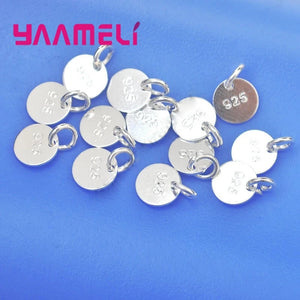 100PCS 925 Sterling Silver Jewelry Findings Disk Components+Jump Rings