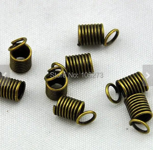 100PCS Antique Bronze Coil Cord Ends For 4mm Cords - DIY Jewelry Making