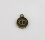 100PCS Crown Round Charms 12mm #22902