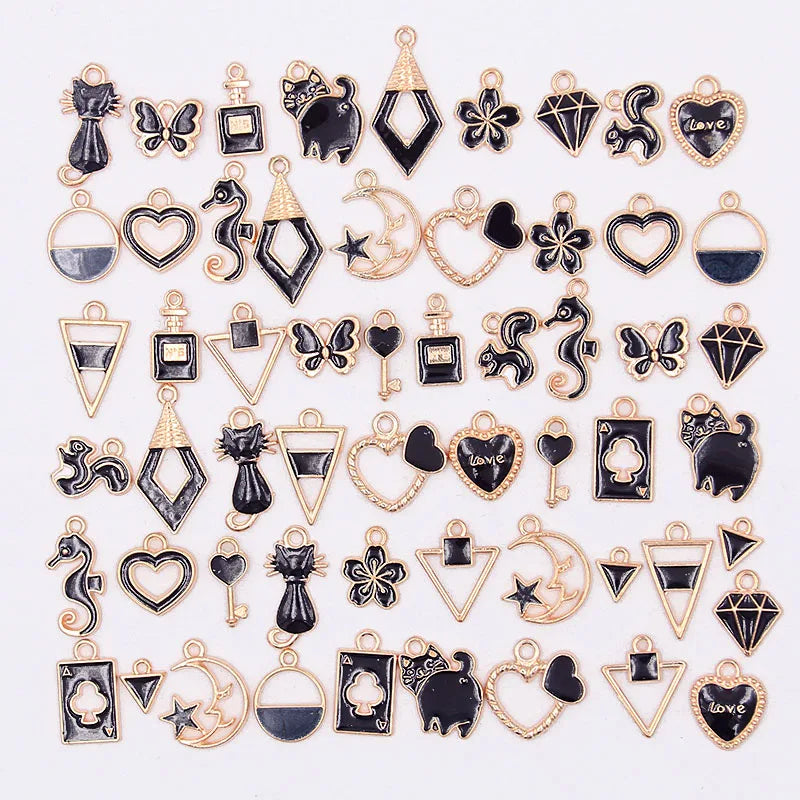 100PCS Alloy Metal Drop Oil Charms Pendant for DIY Bracelet Necklace
