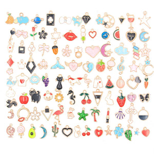 100PCS Alloy Metal Drop Oil Charms Pendant for DIY Bracelet Necklace