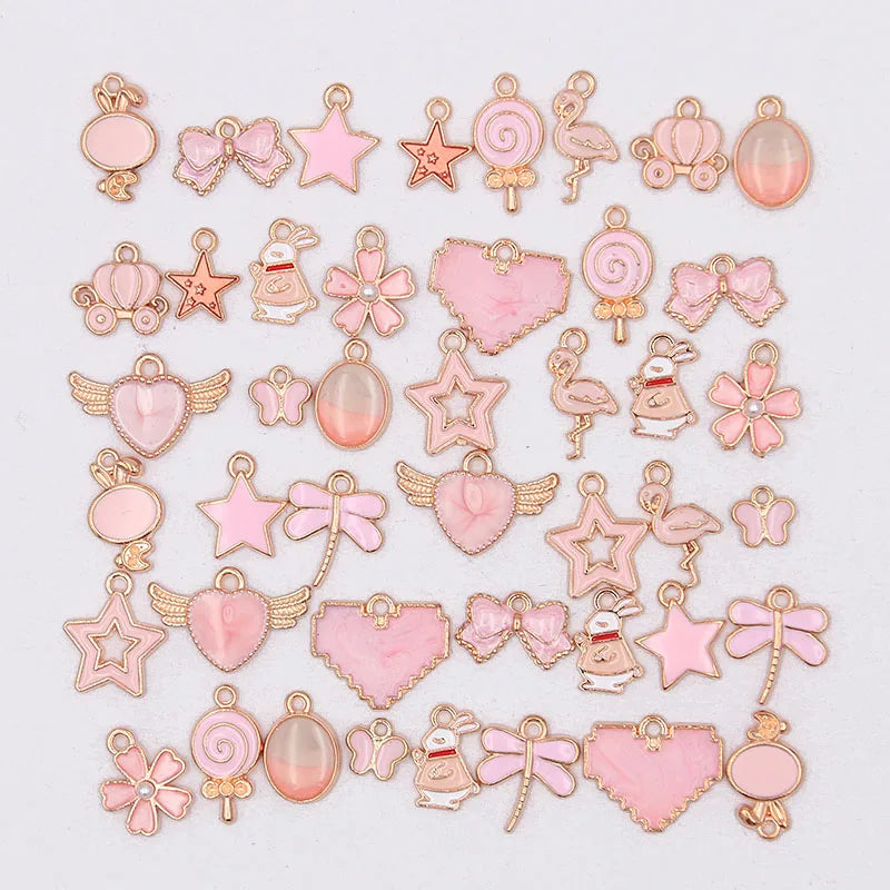 100PCS Alloy Metal Drop Oil Charms Pendant for DIY Bracelet Necklace