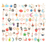 100PCS Alloy Metal Drop Oil Charms Pendant for DIY Bracelet Necklace