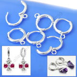 100PCS 925 Sterling Silver Hoop Leverback Beads Earring