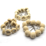 100PCS Wool Polishing Head Grinding 2.35MM Shank Felt Buffing Wheels