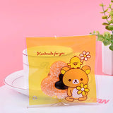 100PCS Cartoon Bear Goodie Bags Yellow