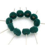 100PCS Green Rubber Wire Wheel with Handle for Jewelry Making