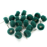 100PCS Green Rubber Wire Wheel with Handle for Jewelry Making