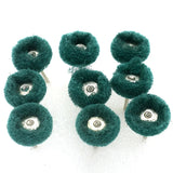 100PCS Green Rubber Wire Wheel with Handle for Jewelry Making