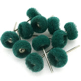 100PCS Green Rubber Wire Wheel with Handle for Jewelry Making