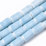 100PCS Bright Glazed Porcelain Column Beads 10~10.5x6mm