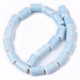100PCS Bright Glazed Porcelain Column Beads 10~10.5x6mm