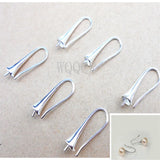 100PCS 925 Silver Hook Earrings Smooth Trumpet Shape Bead Earring Accessories