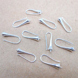 100PCS 925 Silver Hook Earrings Smooth Trumpet Shape Bead Earring Accessories